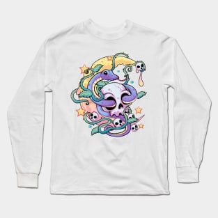 Pastel Goth Snake Skull Long Sleeve T-Shirt